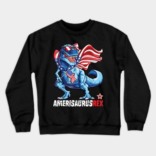 Dinosaur 4th Of July T Shirt Kids Boys Men Amerisaurus T Rex Crewneck Sweatshirt